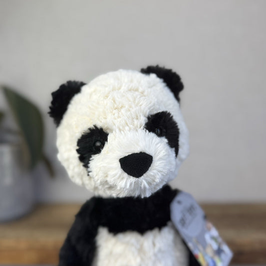 Jellycat Medium Mumble Panda - Black/White Texture Floppy Panda Bear Retired 14"