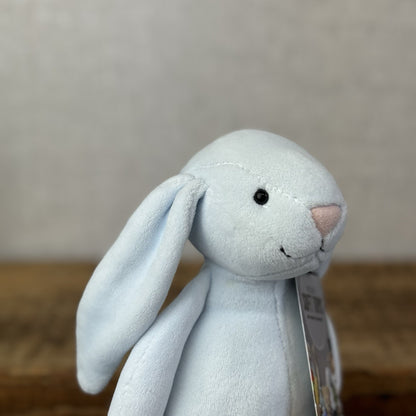 Jellycat My First Bunny Blue - Baby Soft Baby Rabbit Toy Velour Beanie Beige 8”