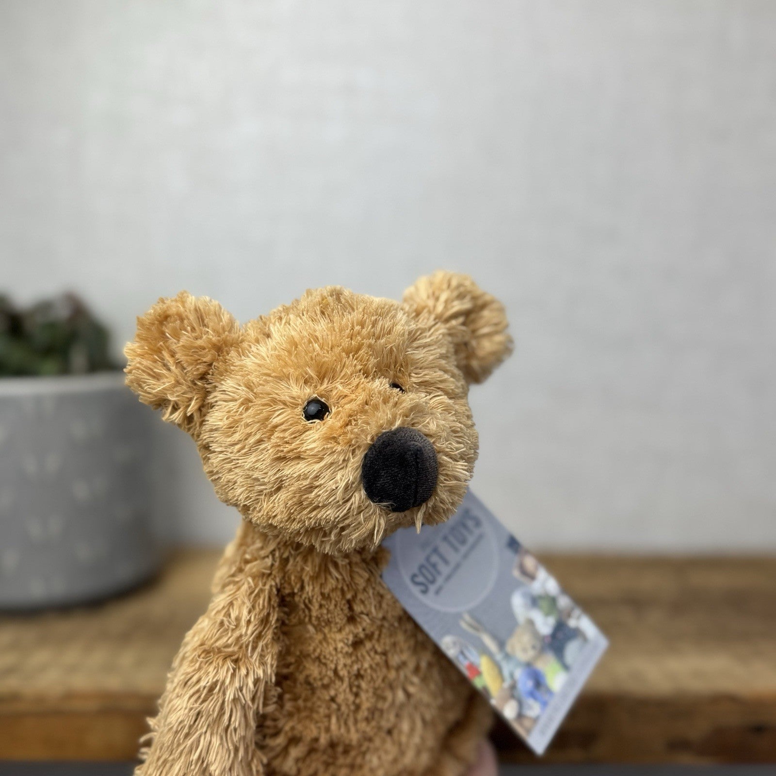 Jellycat  Tumbler Bear - Golden Scruffy Bunglie Style Bear Beanie Plush 10”