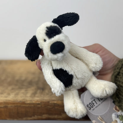 Jellycat Tiny Bashful Pup - Mini Cream/Black Puppy Dog Plush Retired 6" Mini