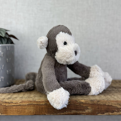 Jellycat Small Snugglet Brodie Monkey - Small Brown Monkey Soft Retired 11"