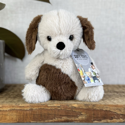 Jellycat Munchkin Pup - Brown/Beige Beanie Dog Sitting Plush Small Retired 8"