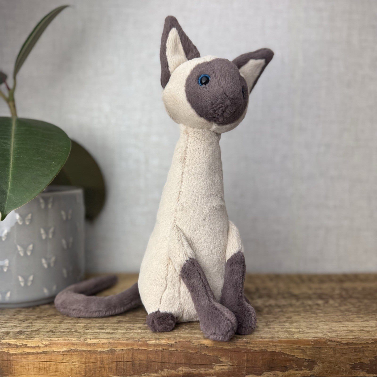 Jellycat Iris Siamese Cat - Tall Sitting Siamese Cat Blue Eyes Beanie Rare 11"
