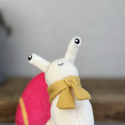 Jellycat Pink Escarfgot Snail Plush Bugs Toy, Small Beanie Plush Retired 5”