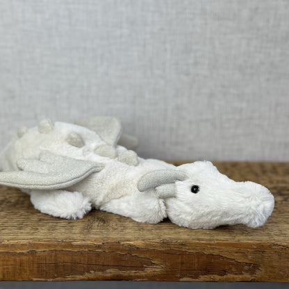 Jellycat Little Snow Dragon - White/Glitter Beanie Small Dragon Retired 11”