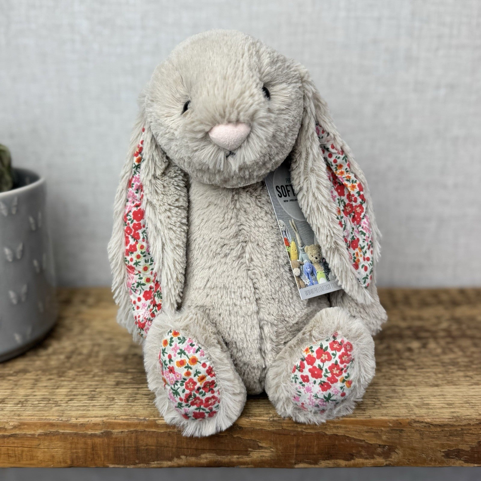 Jellycat Medium Bashful Beige Posy Blossom Bunny - Beige Bunny Floral 12”