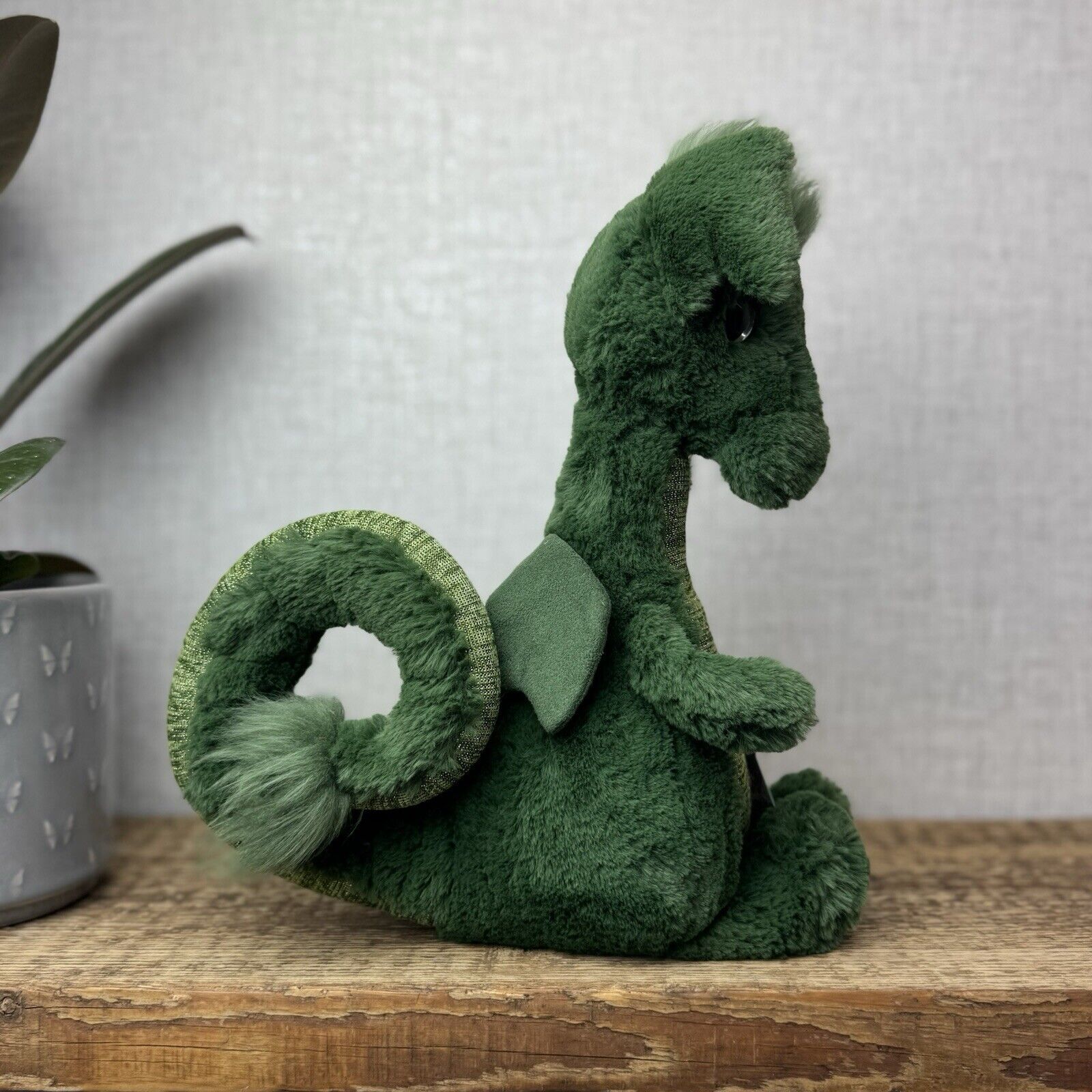 Jellycat Sparks Dragon - Green & Sparkly Standing Dragon Plush Retired Soft Toy