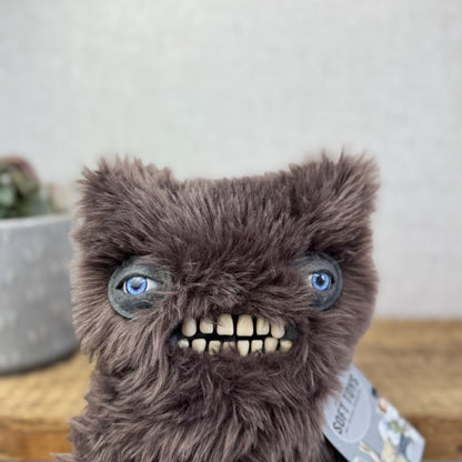 Fuggler Munch Munch - Brown Fluffy Blue Eyed Funny Ugly Monster Retired
