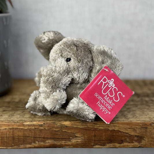 Russ Luvvies - Kristi Elephant Small Pudding Beanie Elephant New Tags 5"