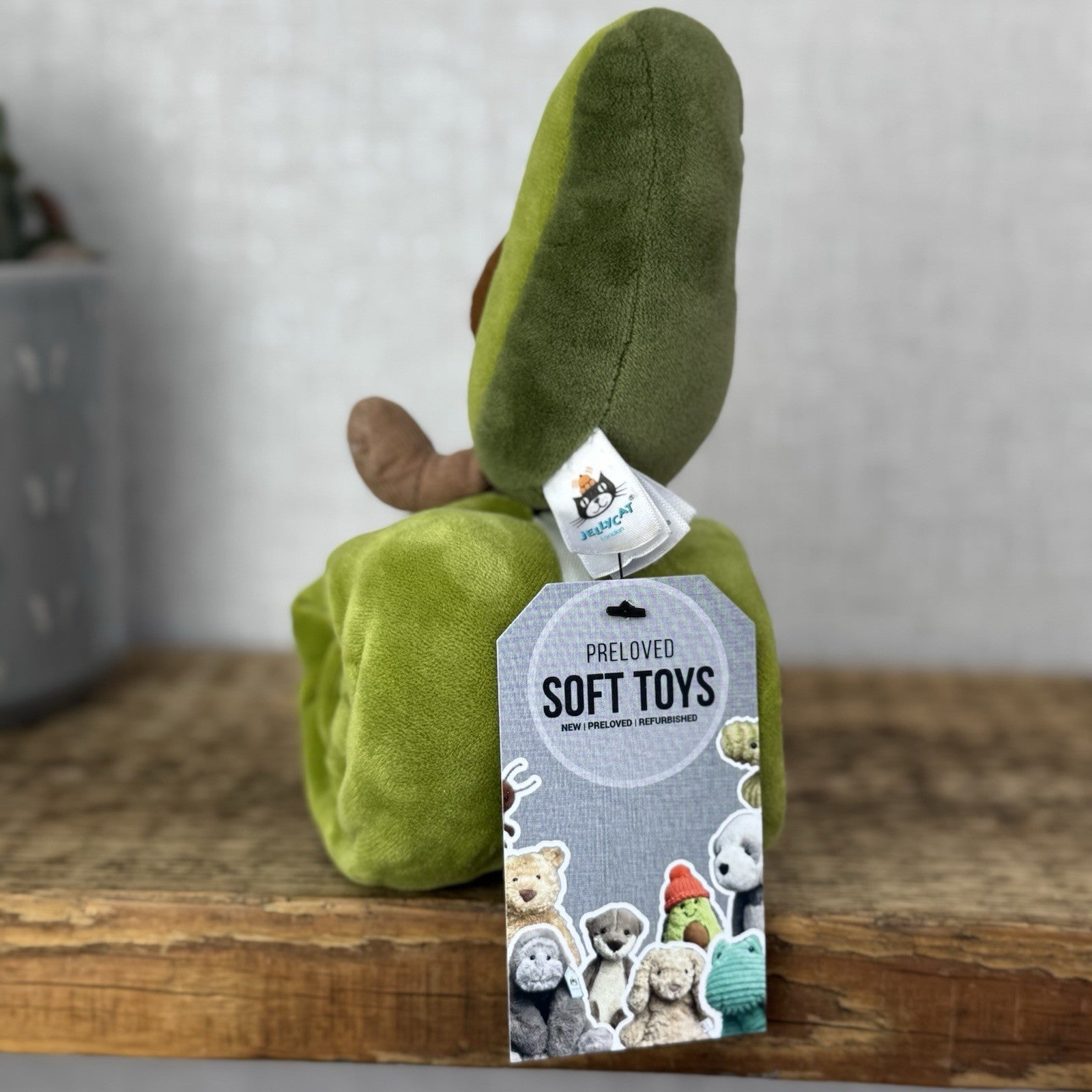 Jellycat Amuseable Avocado Soother Comforter Soft Plush Velour Green Rare