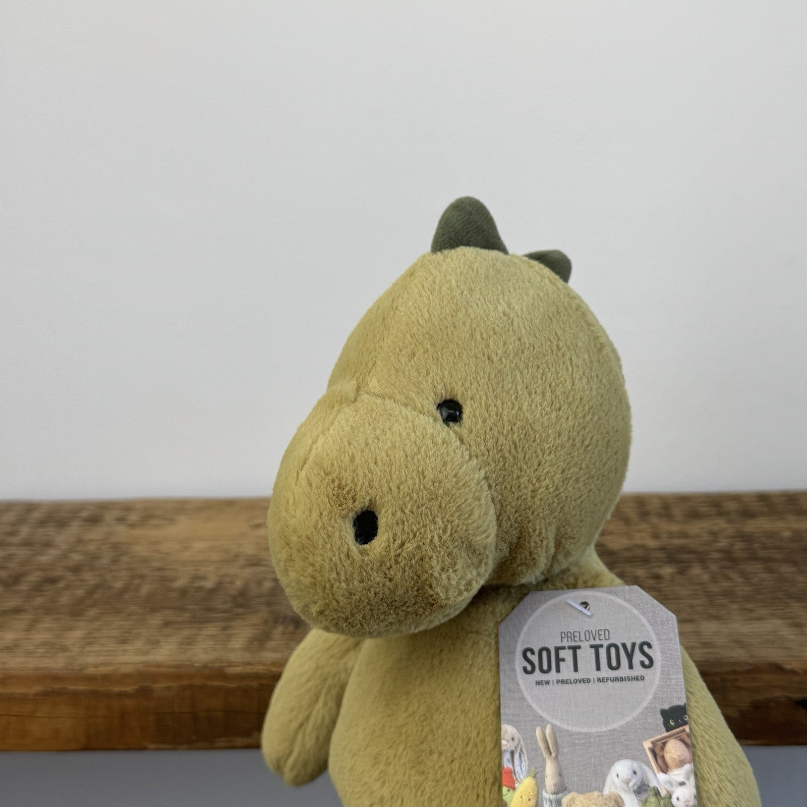 Jellycat Nimbus Dinosaur - Light Green Chunky Dino Plush Retired Rare Plush 10"