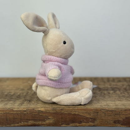 Jellycat Toastie Bunny - Small Bunny In Pink Jumper (Partial Fabric Tag)