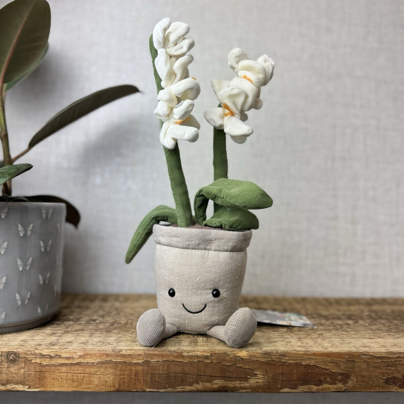 Jellycat Amuseable White Orchid - Retired Jellycat Potted Plant Medium 12"
