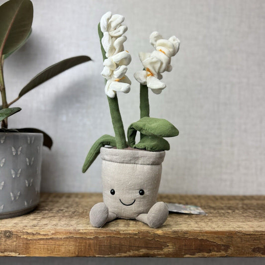 Jellycat Amuseable White Orchid - Retired Jellycat Potted Plant Medium 12"