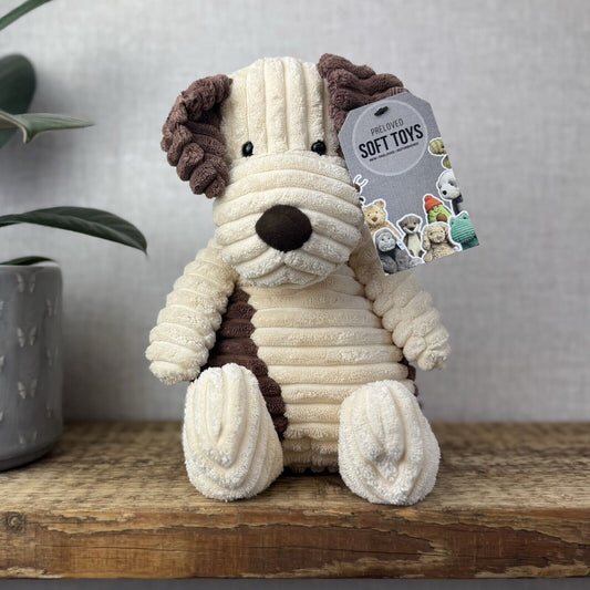 Jellycat Medium Cordy Roy Puppy Dog - Cream & Brown Corduroy Dog 14"
