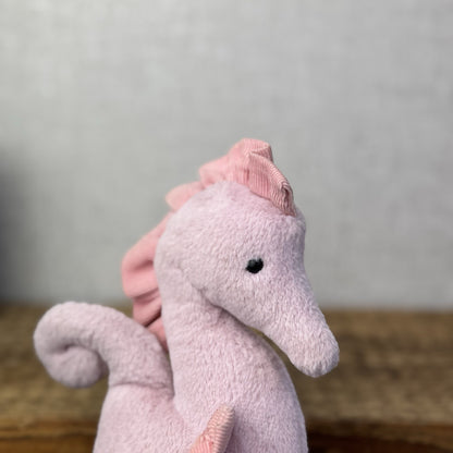Jellycat Sienna Pink Seahorse Comforter - Pink Sea Animal Beanie Plush Retired