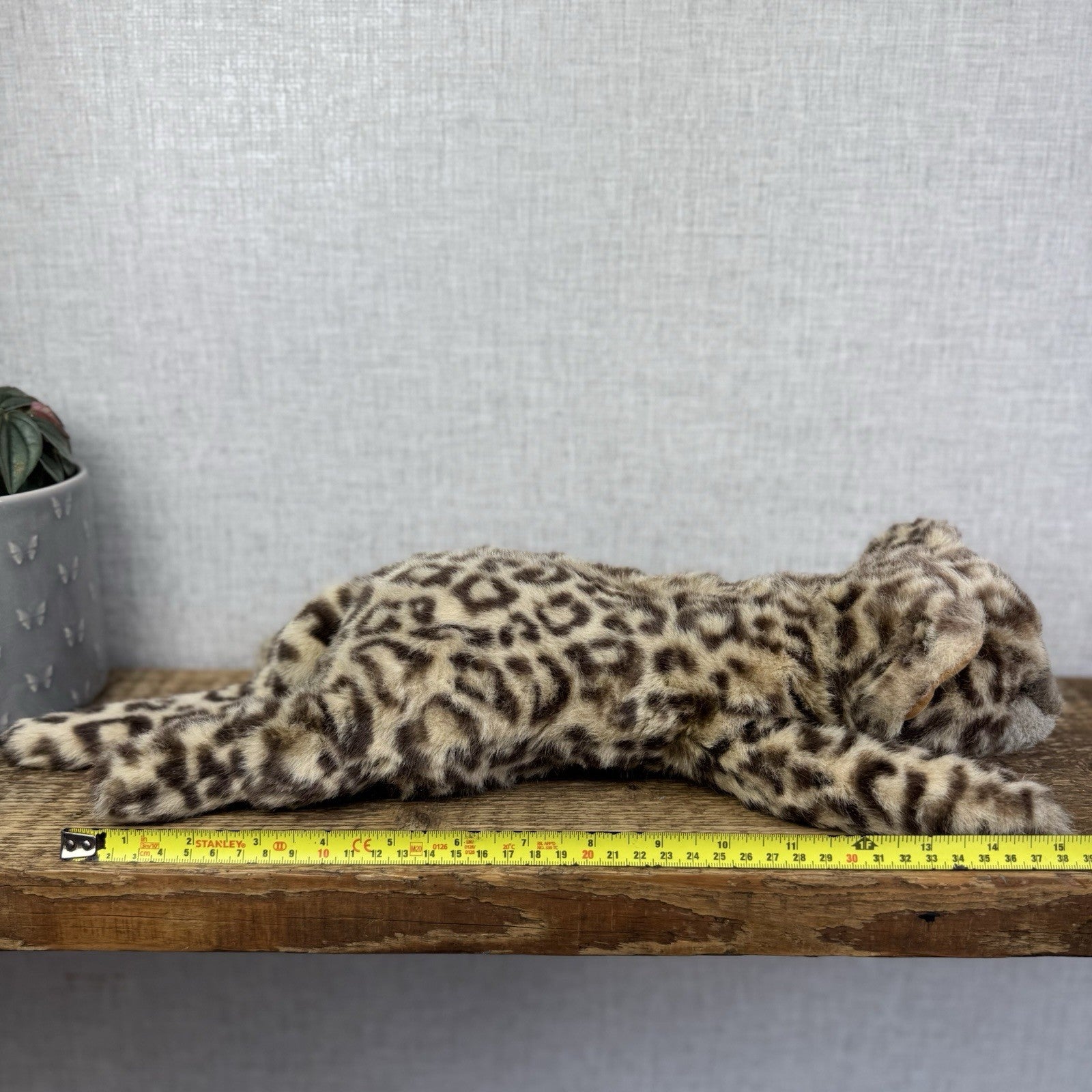 Ty 1991 Chi Chi Cheetah Leopard Plush Laying Down Vintage Floppy Cat 15”