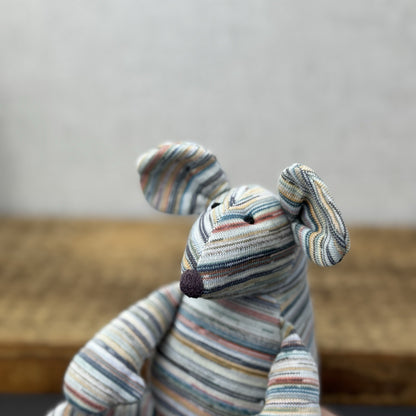 Muji X Jellycat Collaboration Mouse Stripe Retired - Recycled Yarn Soft Toy