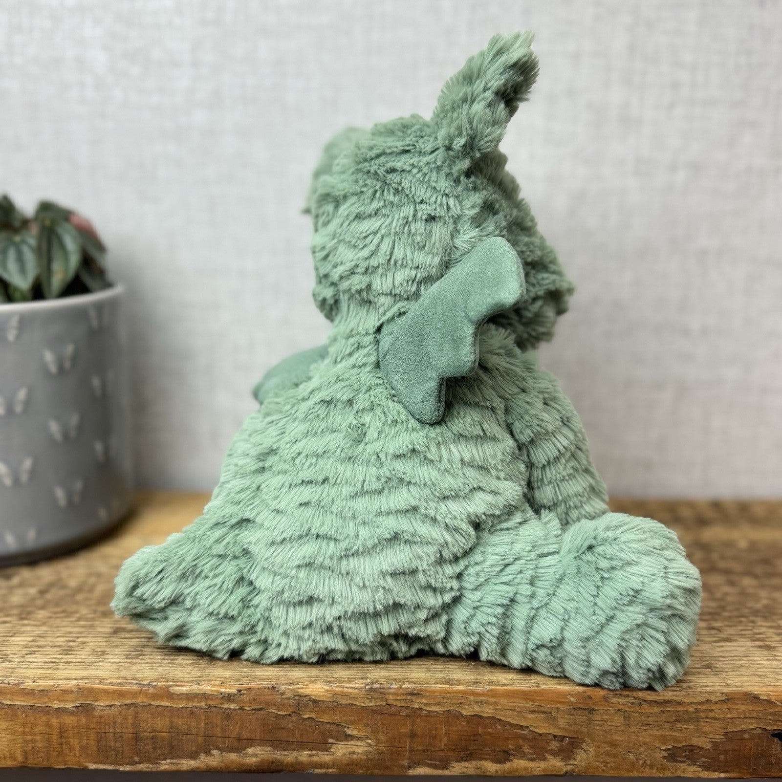Jellycat Fuddlewuddle Dragon - Green/sage Dragon Textured Beanie Soft Toy 9"