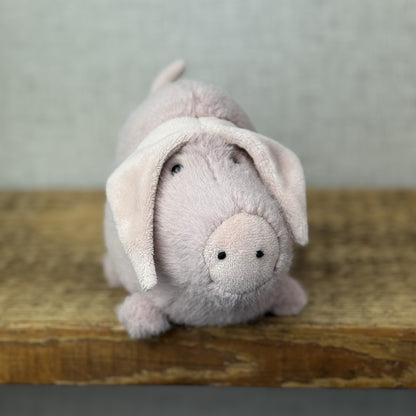 Jellycat Pig Pink Higgledy Piggledy Pig - Full Pink Rare Fluffy Pig 6"