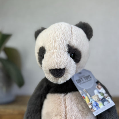 Jellycat Medium Puffles Panda - Super Soft Sitting Cream & Black Panda 13" (#2)