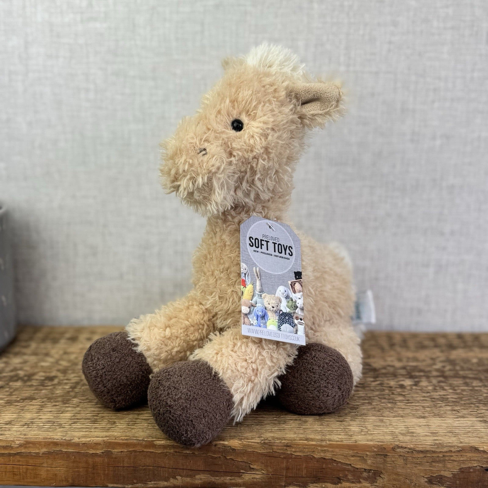 Jellycat Medium Caffuffle Palomino  - Curly Hair Horse Beige Retired Rare 14”