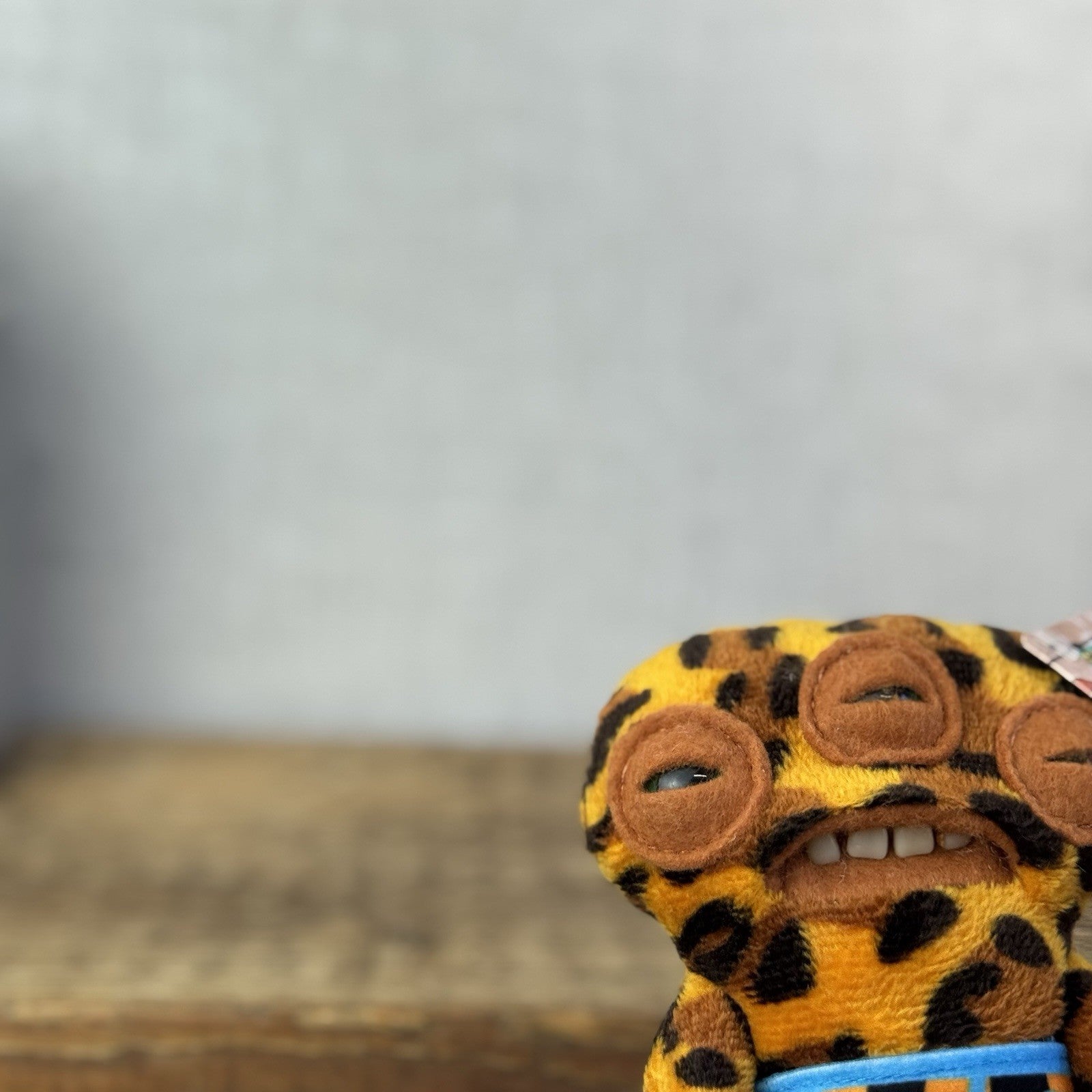 Fuggler Keyring Plush Bag Clip Toy - Annoyed Alien Mini Leopard Print Series 4 