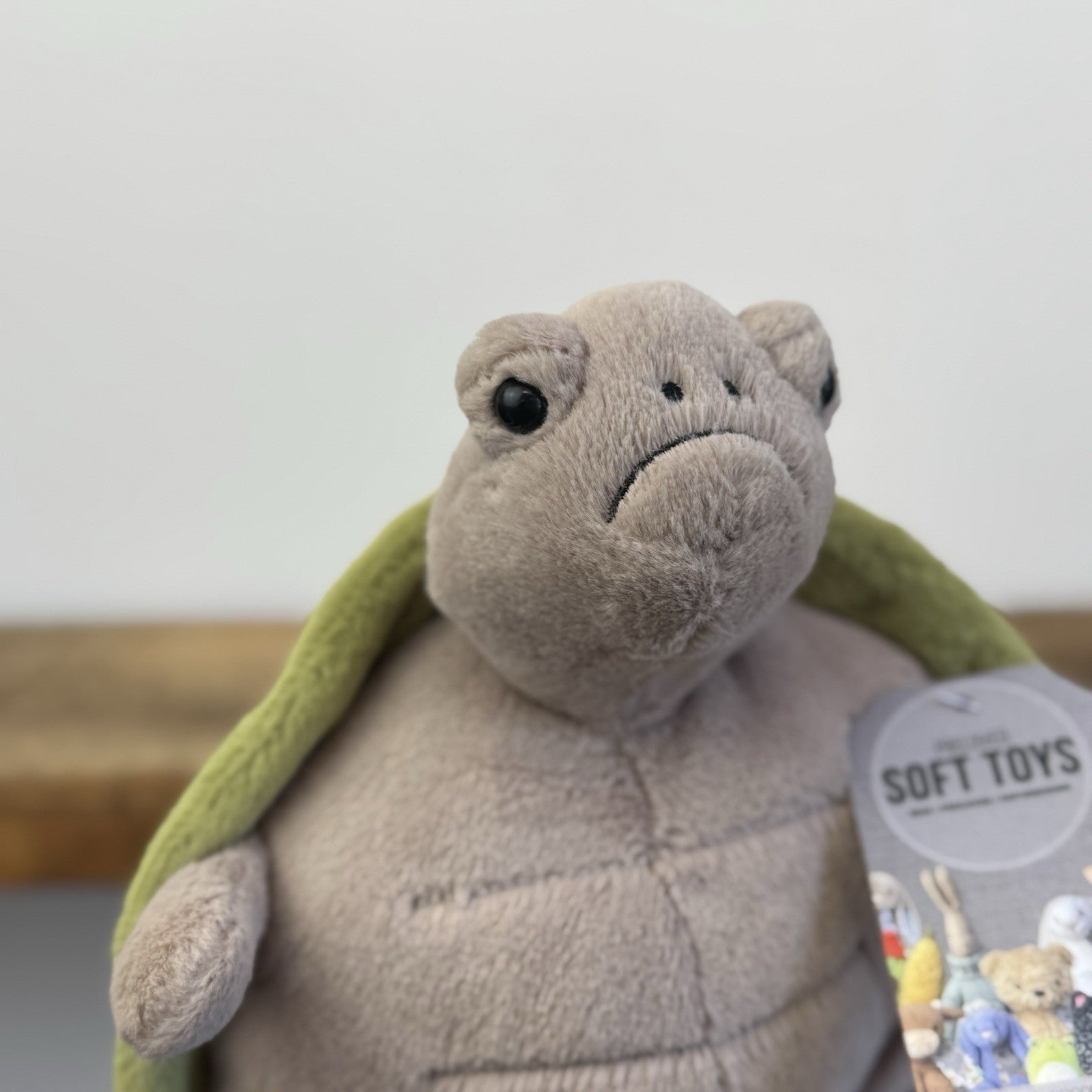 Jellycat Timmy Turtle - Grumpy Turtle Soft Toy Beanie Sad Face Turtle 10"
