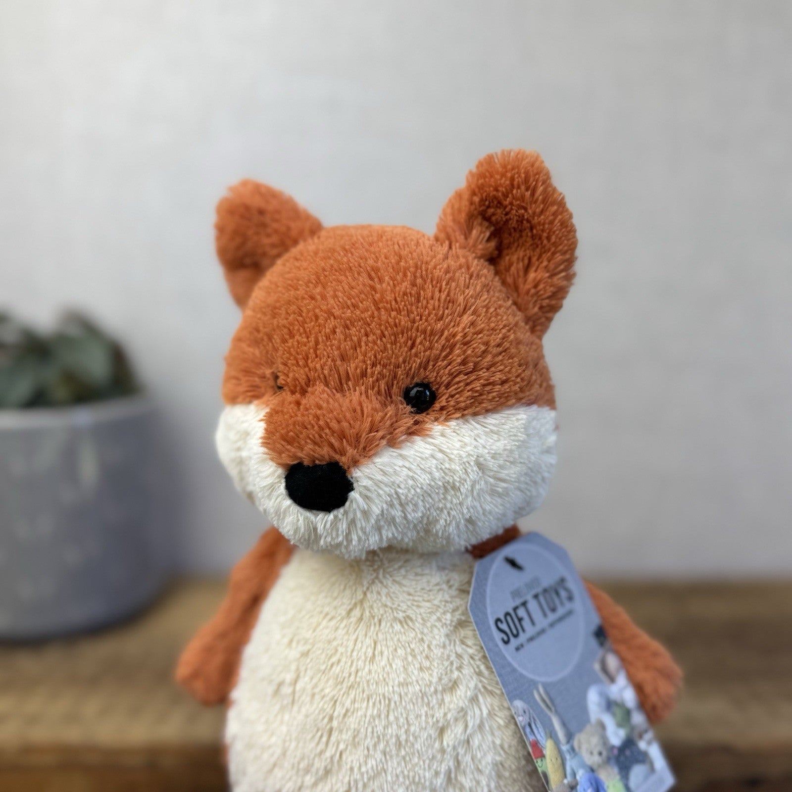 Jellycat Peanut Fox - Medium Peanut Scruffy Small Chubby Red Fox Beanie 12"