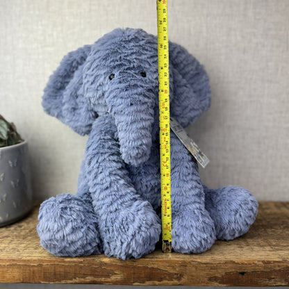 Jellycat Large Fuddlewuddle Elephant Blue - Blue Sitting Elephant Retired 12"