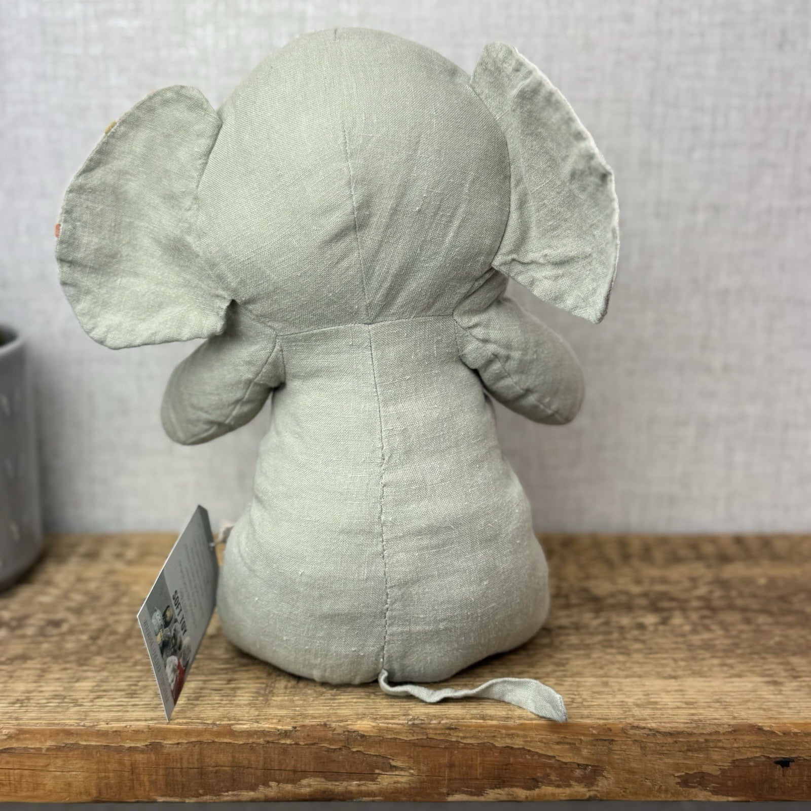 Maileg Safari Friends Medium Elephant - Iron Grey - Grey Beanie Linen Elephant