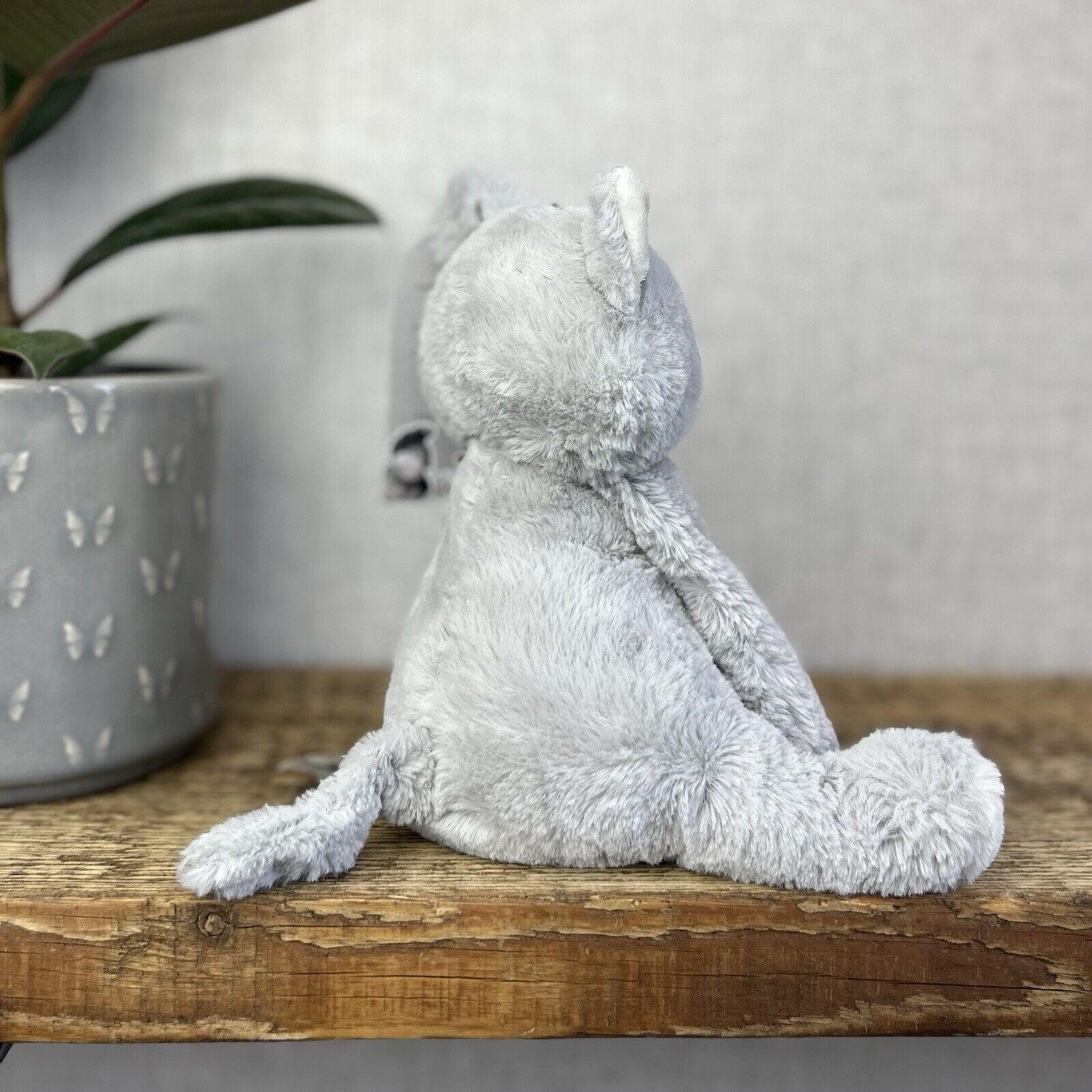 Jellycat Soppy Kitten - Small Grey Beanie Cat Retired - Sitting Cat 7"