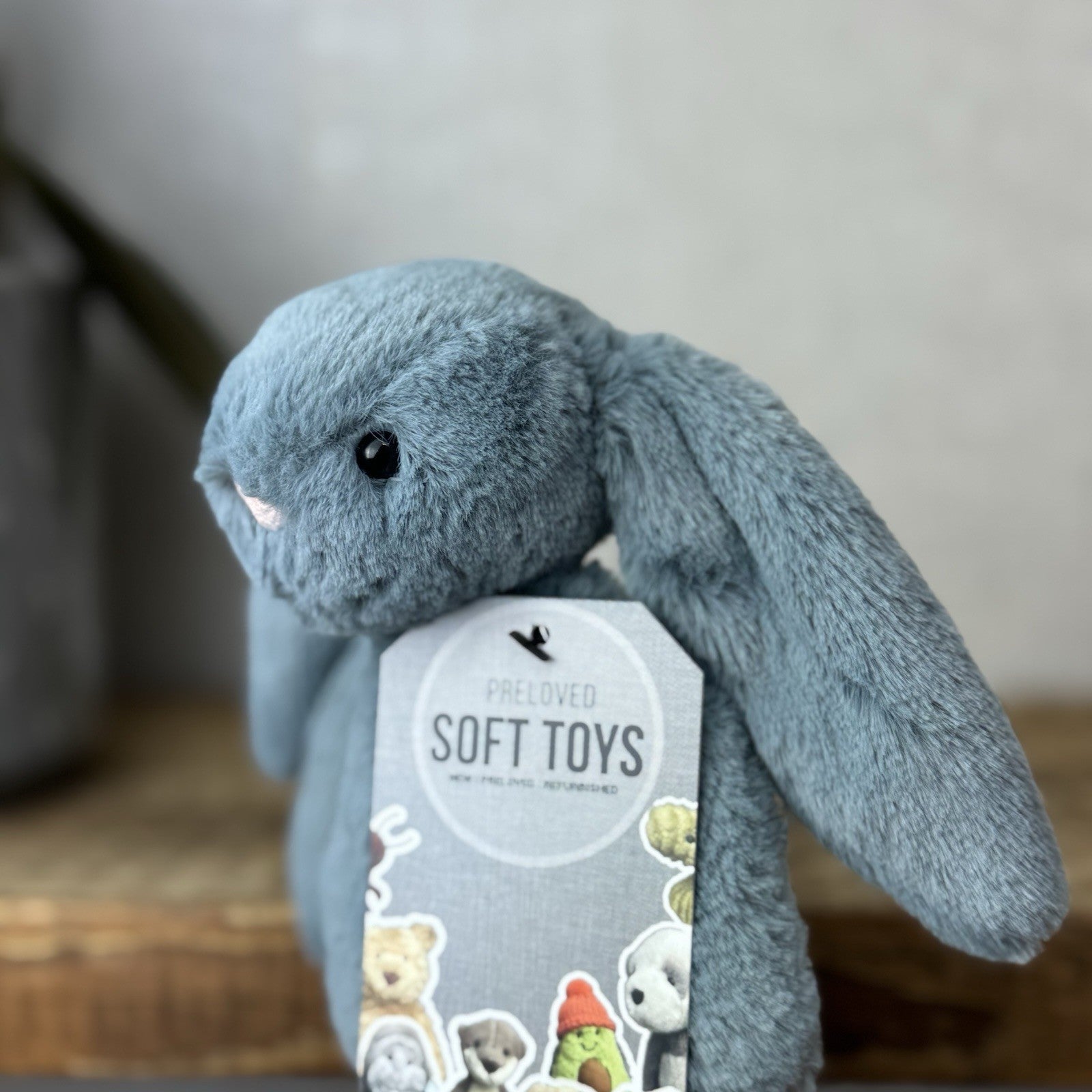Jellycat Small Dusky Blue Bashful Bunny - Small Grey/Blue Rabbit Bunny 8"