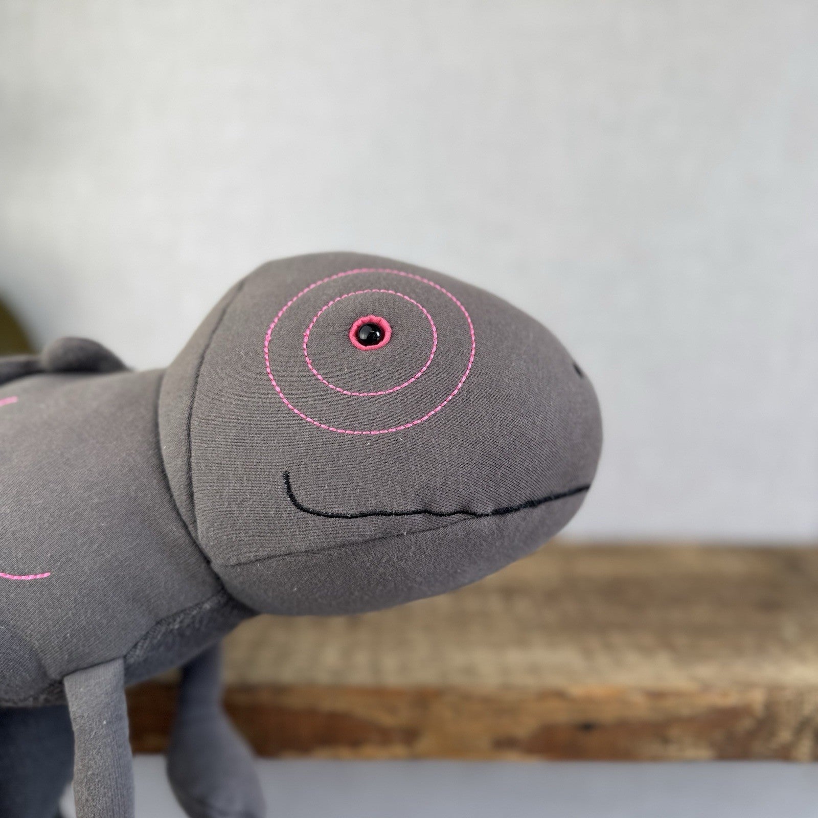 Jellycat Zaggy Chameleon - Green Chameleon Soft Toy Beanie Large Grey/Pink 19”