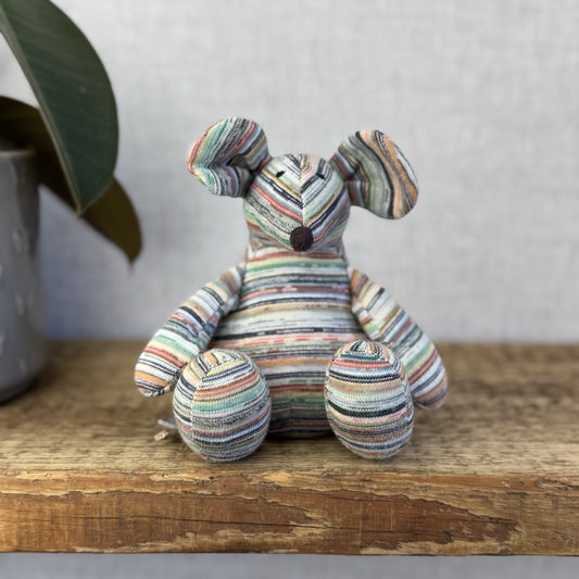 Muji Yarn Mouse - Recycled Yarn Mouse Beanie (Jellycat Collab) Small Mouse 5”