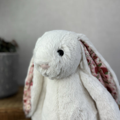 Jellycat Medium Bashful Blossom Cream Bunny Berry - Cream Bunny Pink Ears NWT 