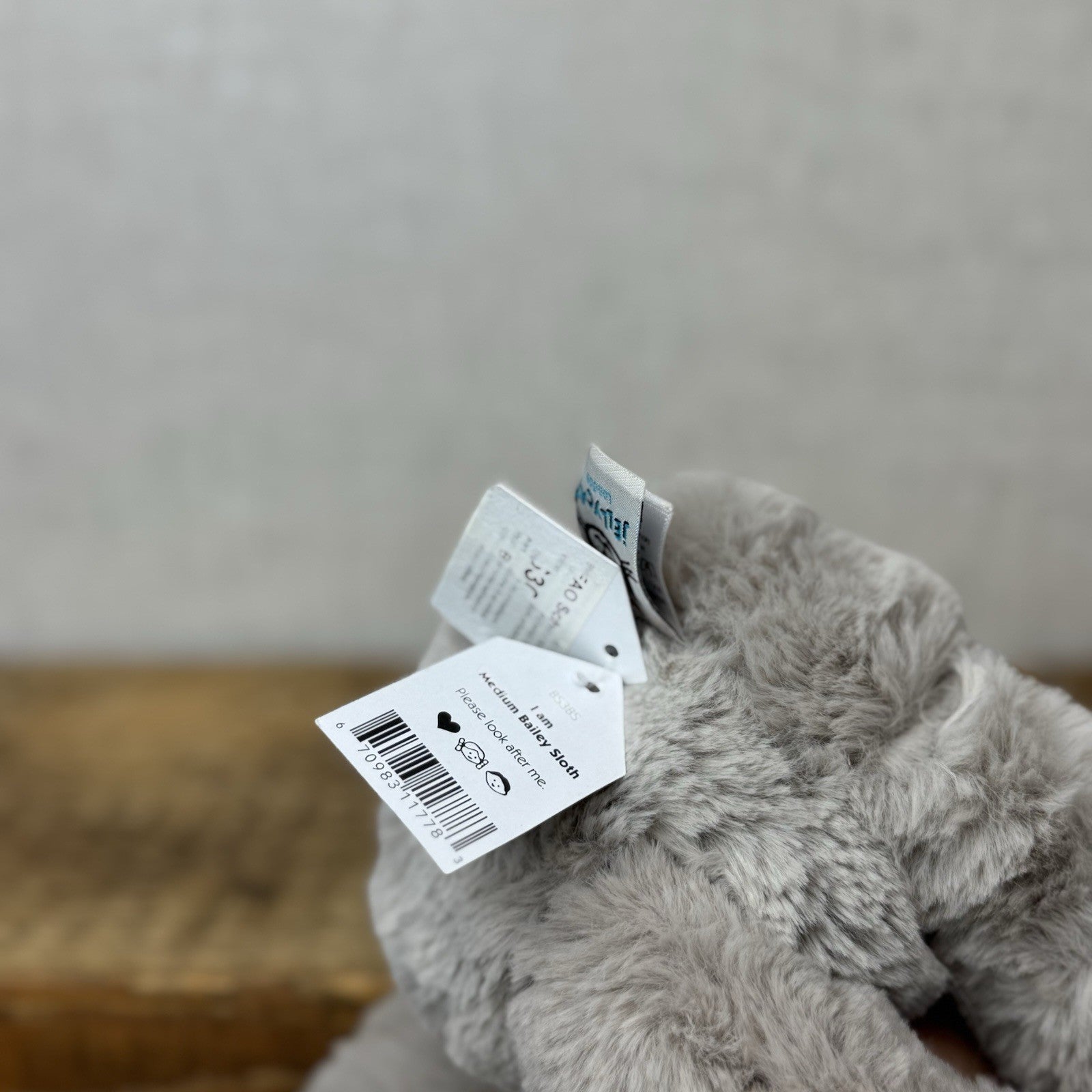 Jellycat Medium Bailey Sloth - Grey Sloth Plush Teddy Collectible 14” New Tags