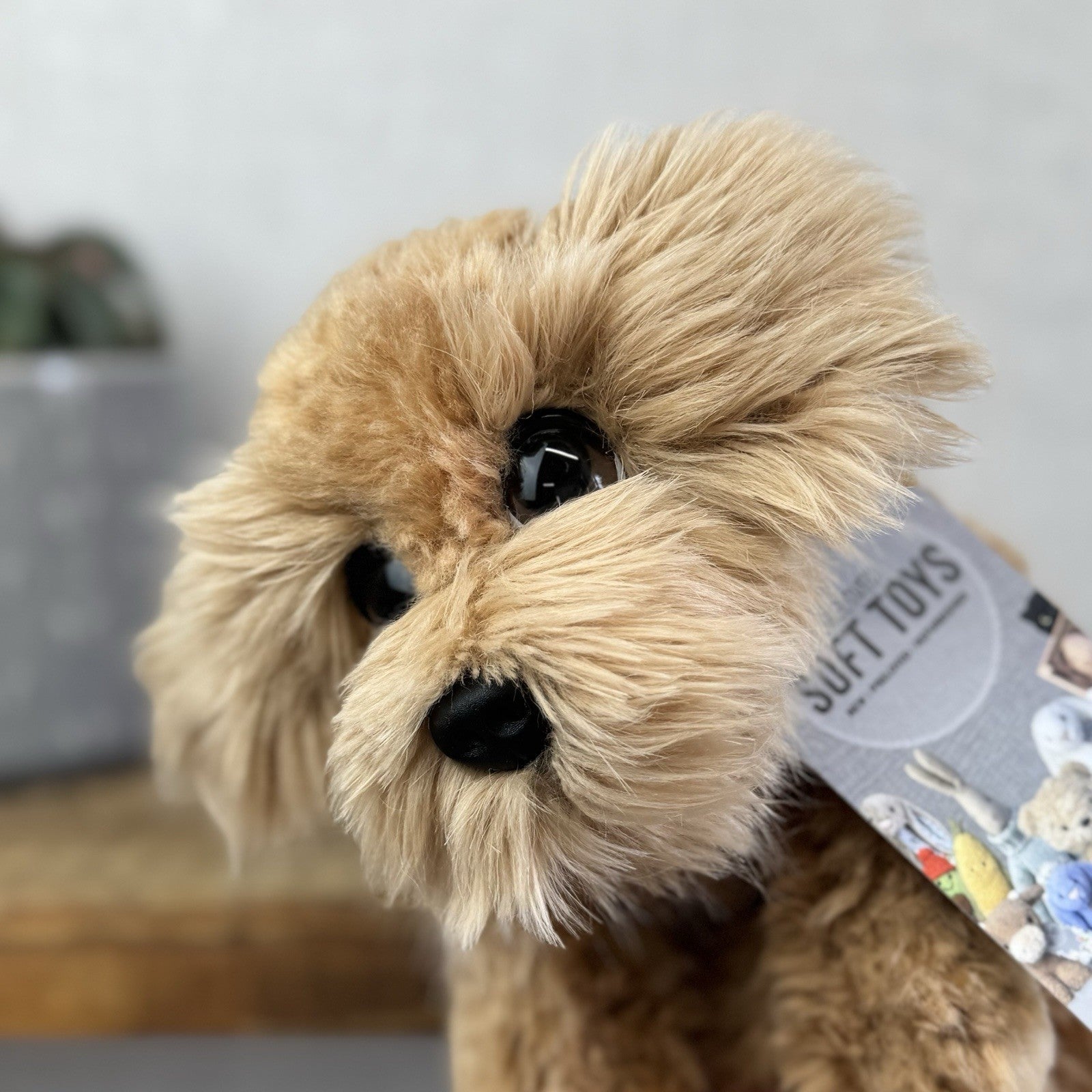 Keel Toys Wheaten Terrier Soft Toy - Big Eyed Fluffy  Dog Soft Toy Pulush 8"