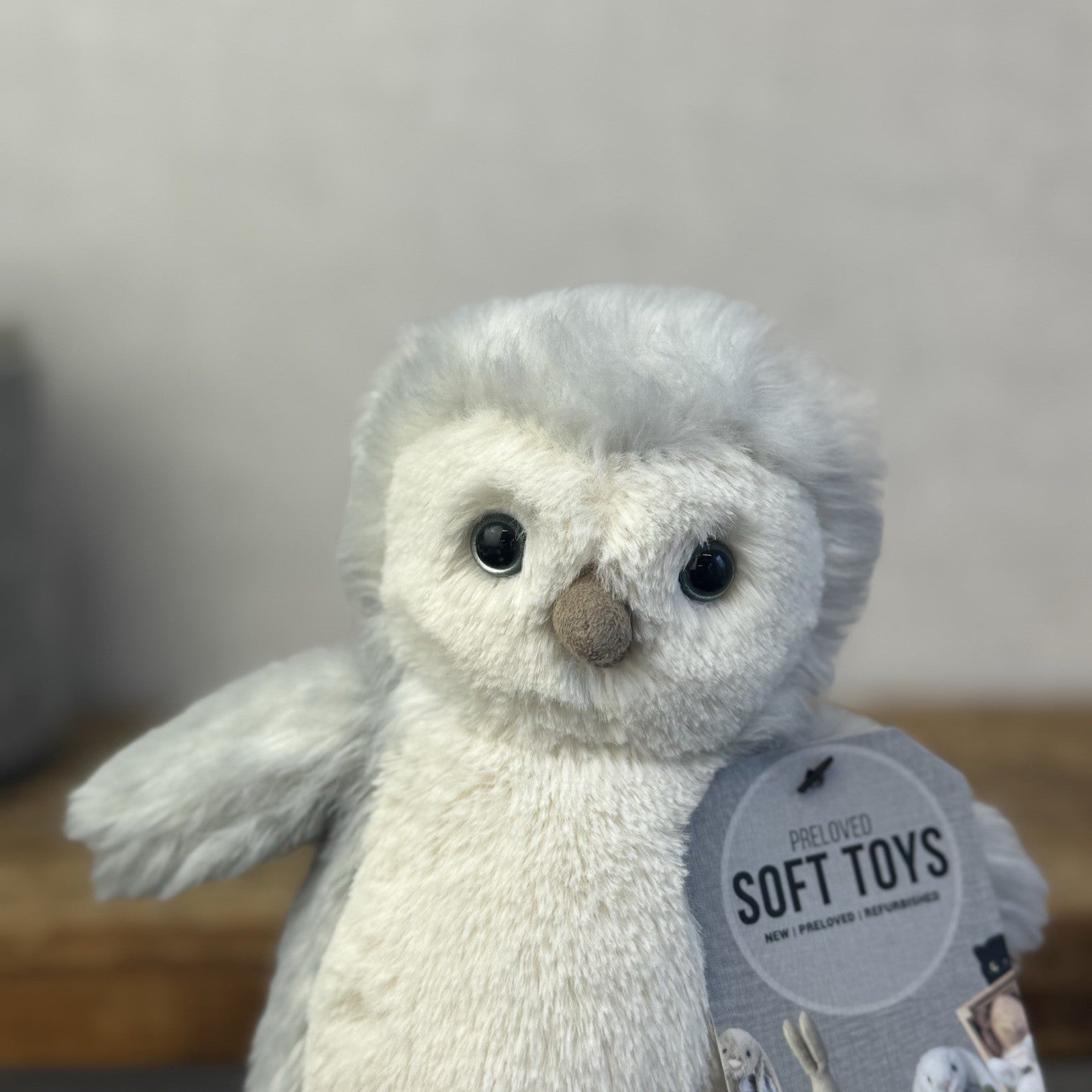 Jellycat Small Bashful Owl Chick - Birch Grey Colouring Owl Soft Toy Small 6"
