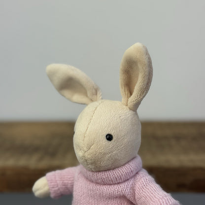 Jellycat Toastie Bunny - Small Bunny In Pink Jumper (Partial Fabric Tag)