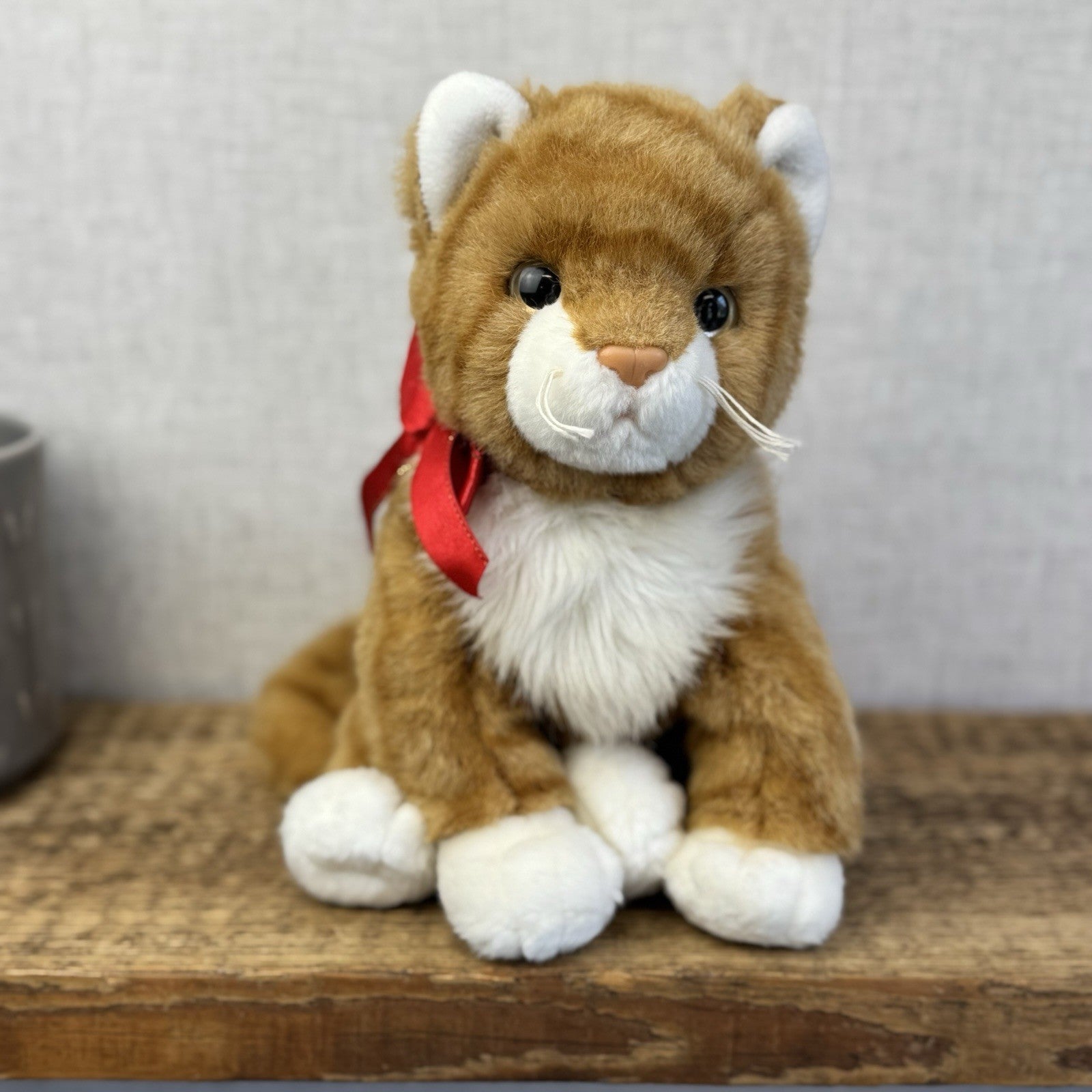 TY Classic Plush "Kitty" Orange Ginger Tabby Cat Beanie Large Seated Retired