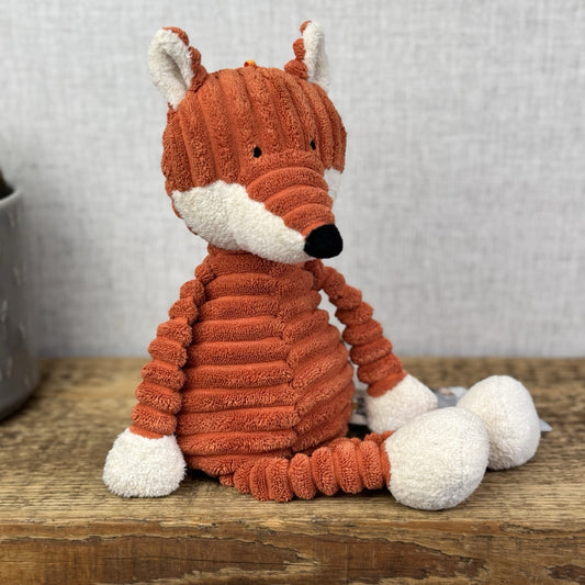 Jellycat Baby Cordy Roy Fox Soft Toy Beanie - Red Fox Corduroy Plush Beanie 12"