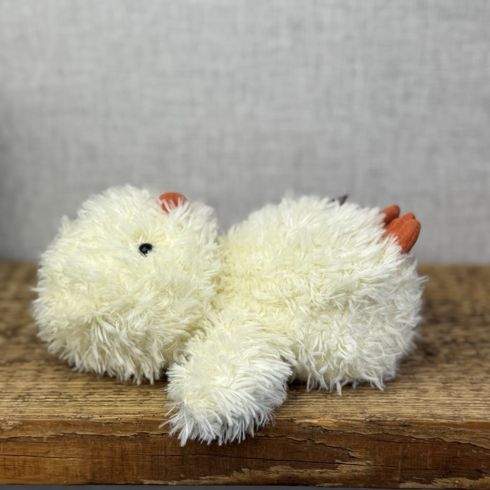 Jellycat Little Chick - Fluffy Light Yellow Bird Toy Small Curly Fur Retired 7"