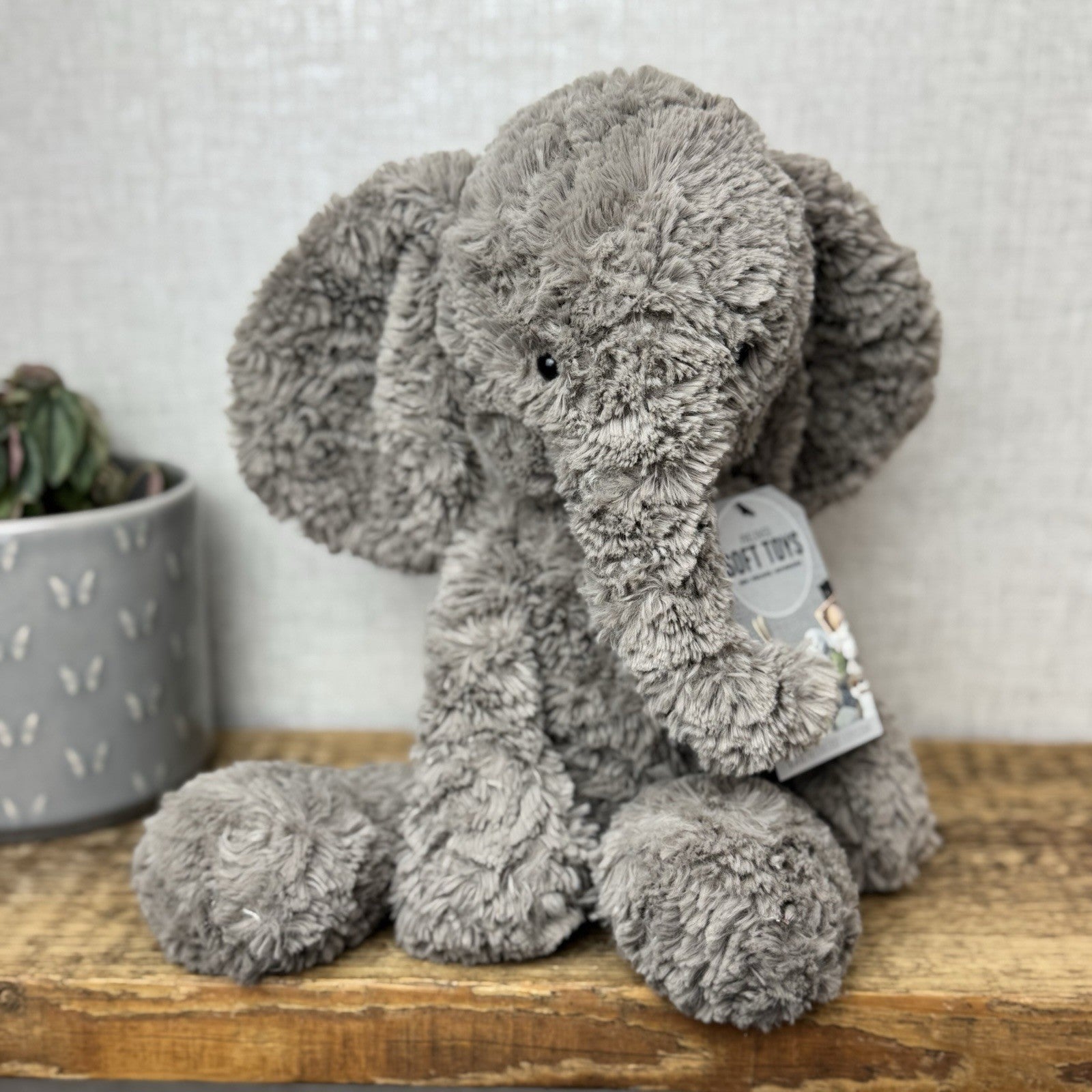 Jellycat Medium Mumble Elephant - Medium Dark Grey Jellycat Elephant 14"