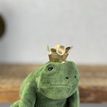 Jellycat Little Frederick Green Frog Prince Gold Crown - New With Tags 