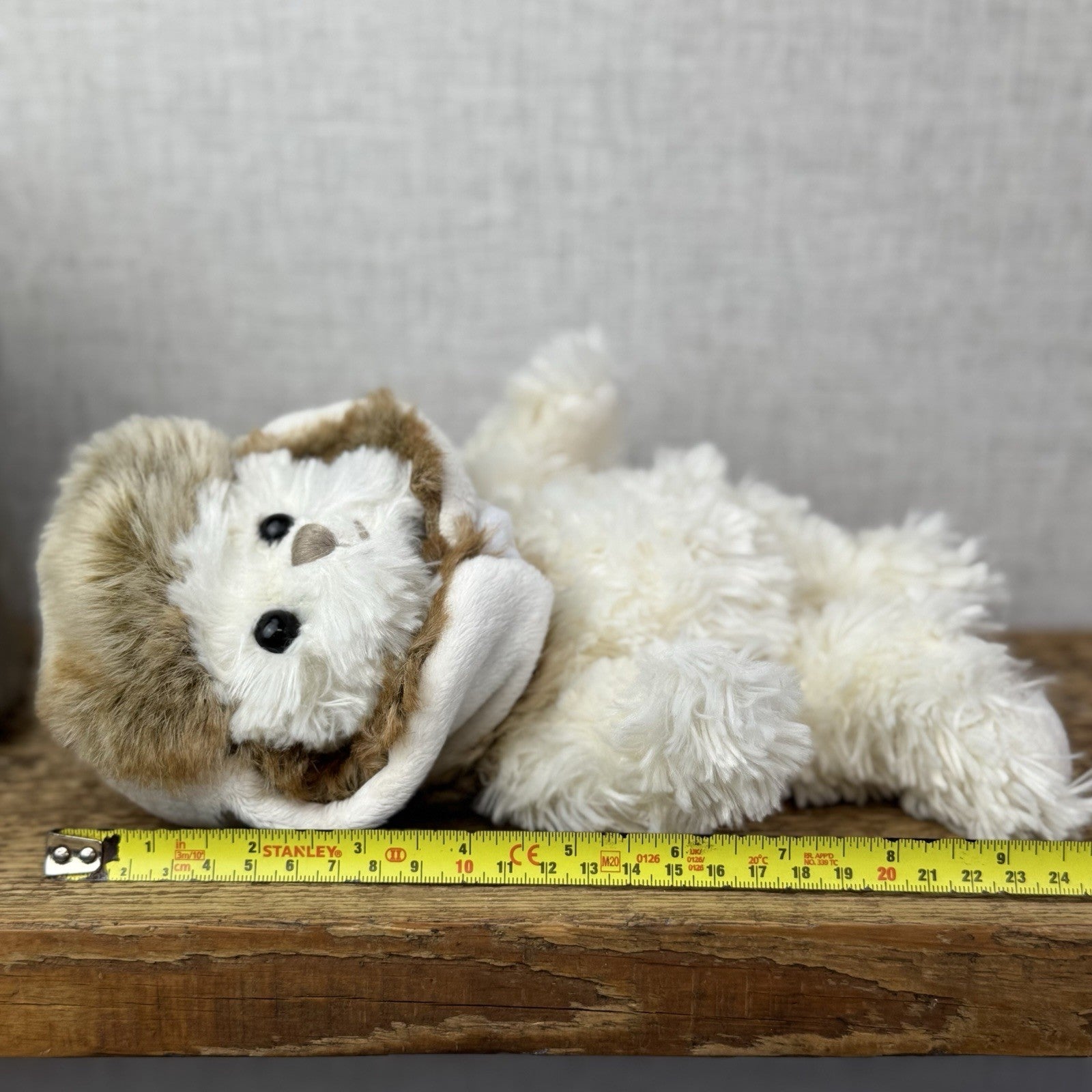 Bukowski Bear In Winter Hat White Bear Brown Fur Hat Winter White Bear Beanie 8"
