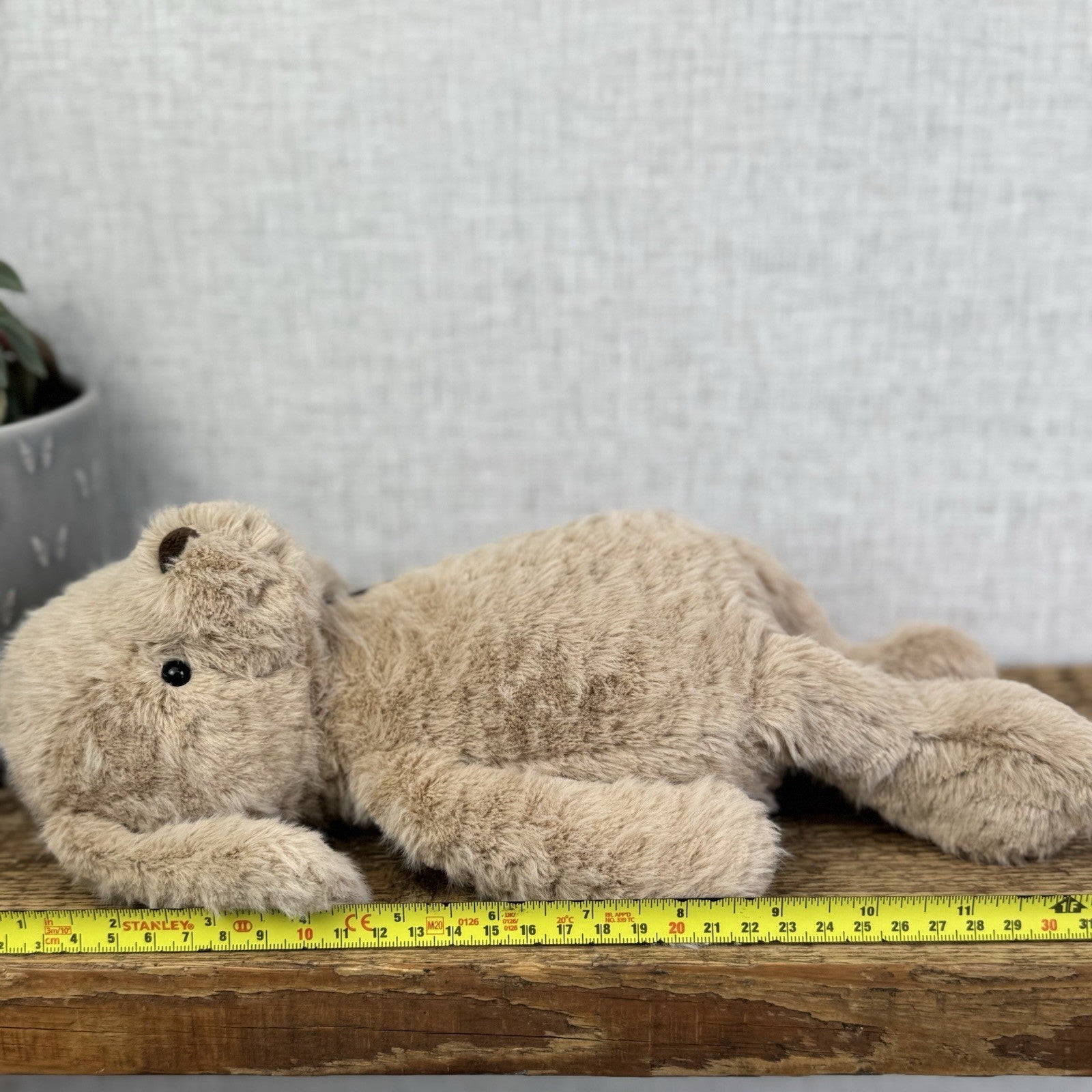 Jellycat Rolie Polie Puppy - Textured Beige Retired Puppy Soft Toy NWOT 12"