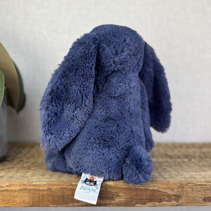 Jellycat Medium Navy Bashful Bunny - Jellycat Dark Blue Retired Rabbit 12” (#2)