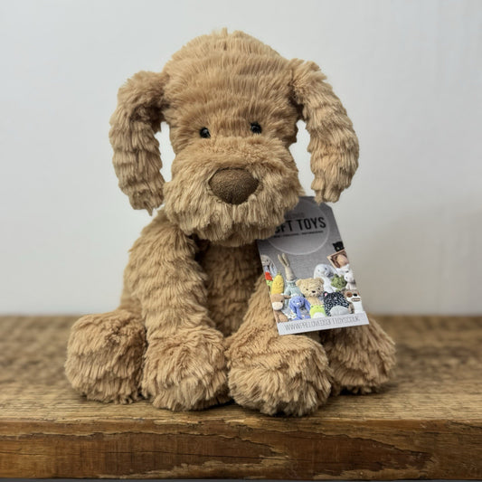 Jellycat Fuddlewuddle Puppy Medium - Light Brown Beige Dog NWOT Rare 8"