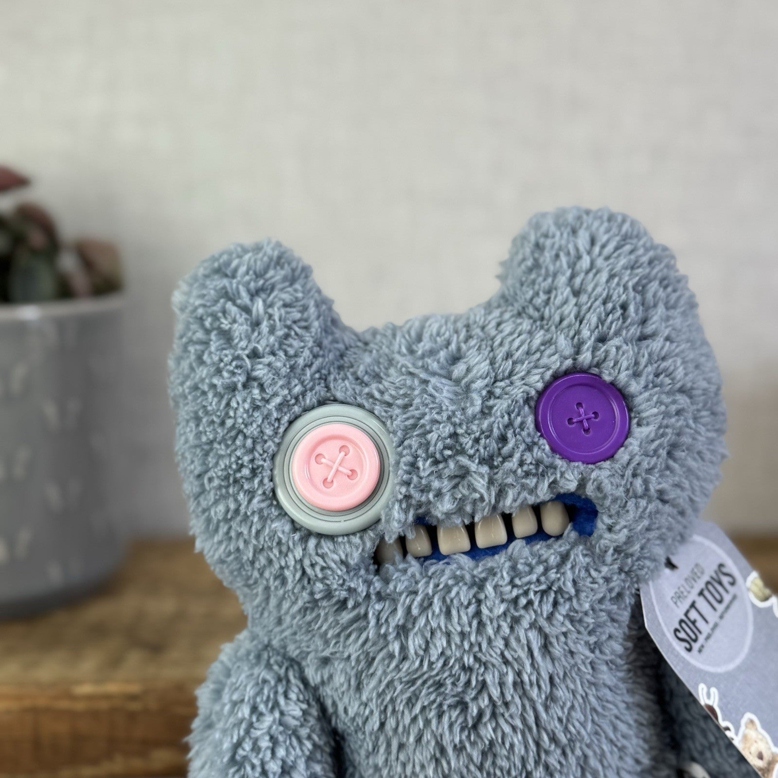 Fuggler Snuggler Edition Grey Indecisive Monster Button Eyed Funny Ugly Monster 